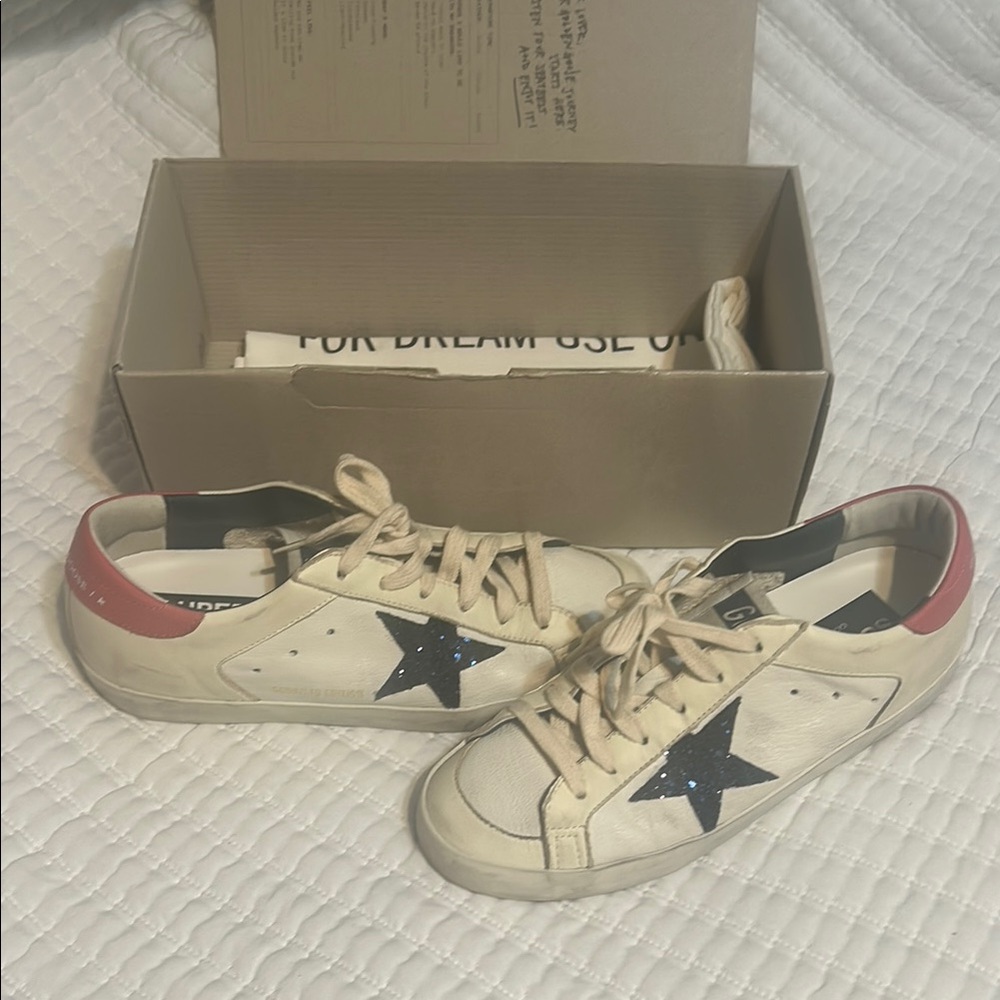 Golden Goose white and Blue Vintage Sneakers